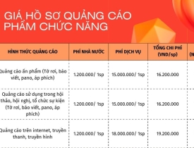 Bảng giá dịch vụ quảng cáo thực phẩm chức năng