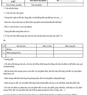 Bản thông tin chi tiết về sản phẩm