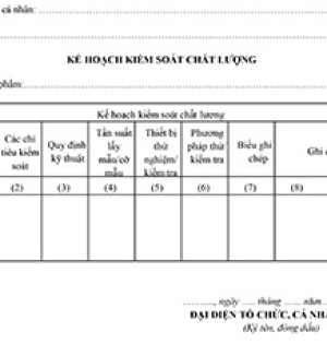 Kế hoạch kiểm soát chất lượng