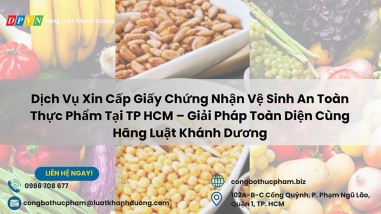 Dịch vụ xin cấp giấy chứng nhận vệ sinh an toàn thực phẩm tại Tp.HCM